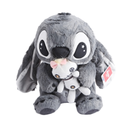 Disney Plush Grey Stitch holding Scrump 11"